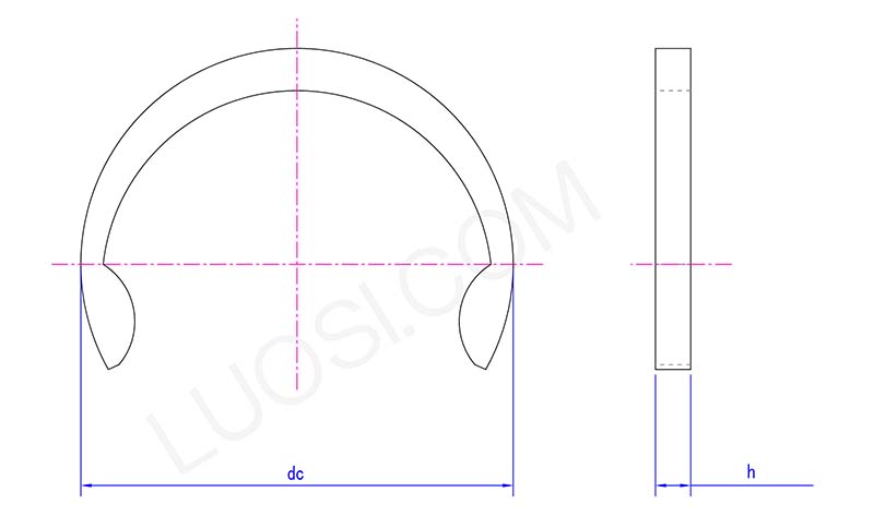 Stainless steel spring retaining ring