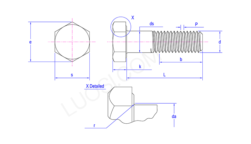 Precision Engineered Hexagon Head Bolt Precision Engineered Hexagon Head Bolt