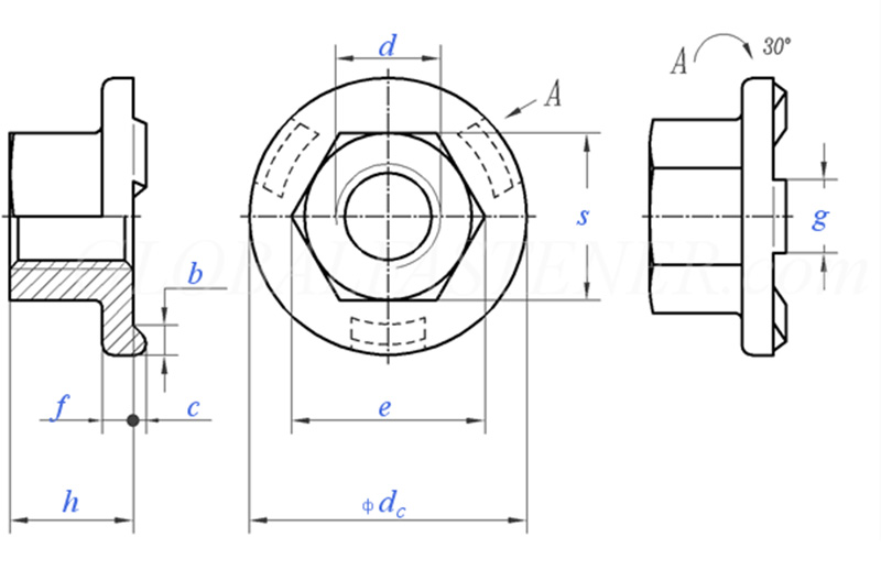 Flanged Weld Hex Nut