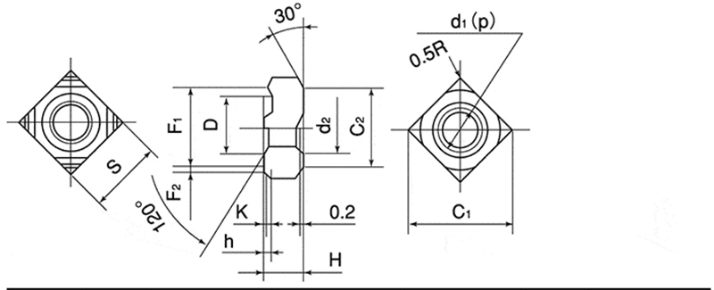 M8 Square Welded Nut