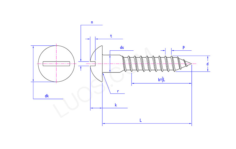 Slotted Round Head Steel Wood Screws