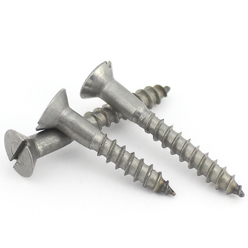 Raised Countersunk Head Slot Brass Wood Screw