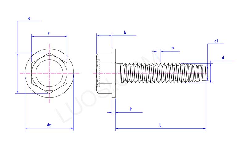 Hex Flange Head Self Tapping Concrete Anchor Bolt